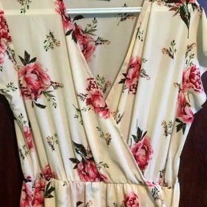 floral faux wrap high low dress